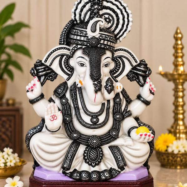 Rajat Ganesha - hand-painted Ganesha idol