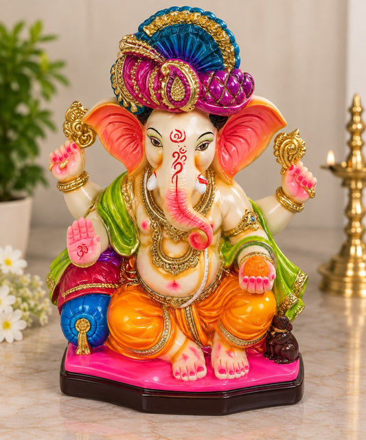 Rajwadi Ganesha - hand-painted Ganesha idol