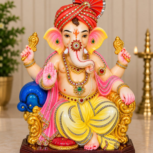 Samrat Ganesha - hand-painted Ganesha idol