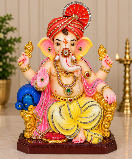 Samrat Ganesha - hand-painted Ganesha idol