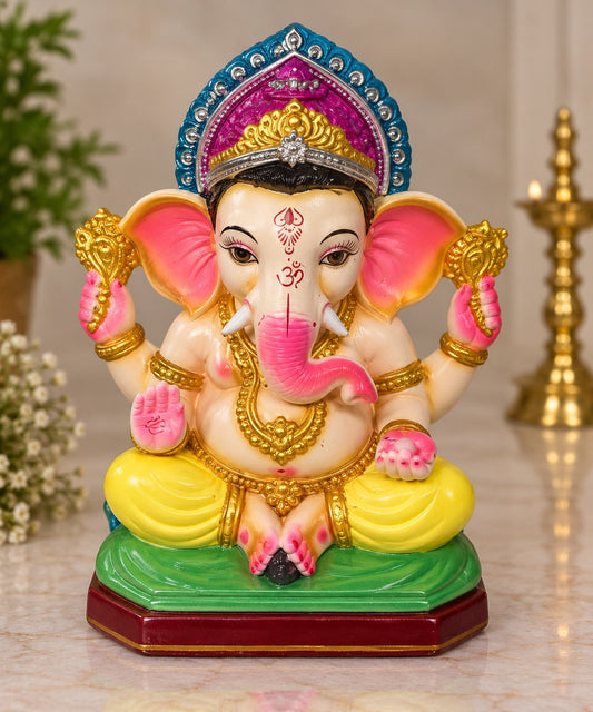 Shubharambh Ganesha - hand-painted Ganesha idol