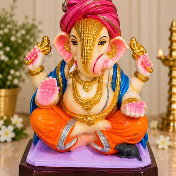 Chhota Raja Ganesha - hand-painted Ganesha idol