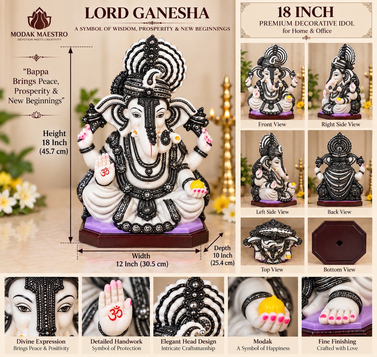 Rajat Ganesha - size guide and detail views