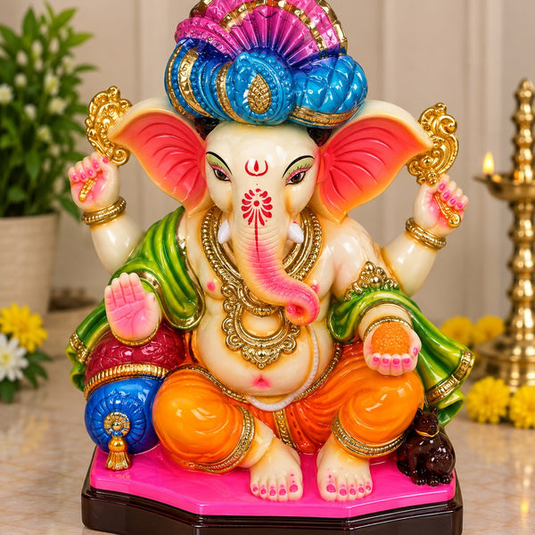 Peshwai Ganesha - hand-painted Ganesha idol