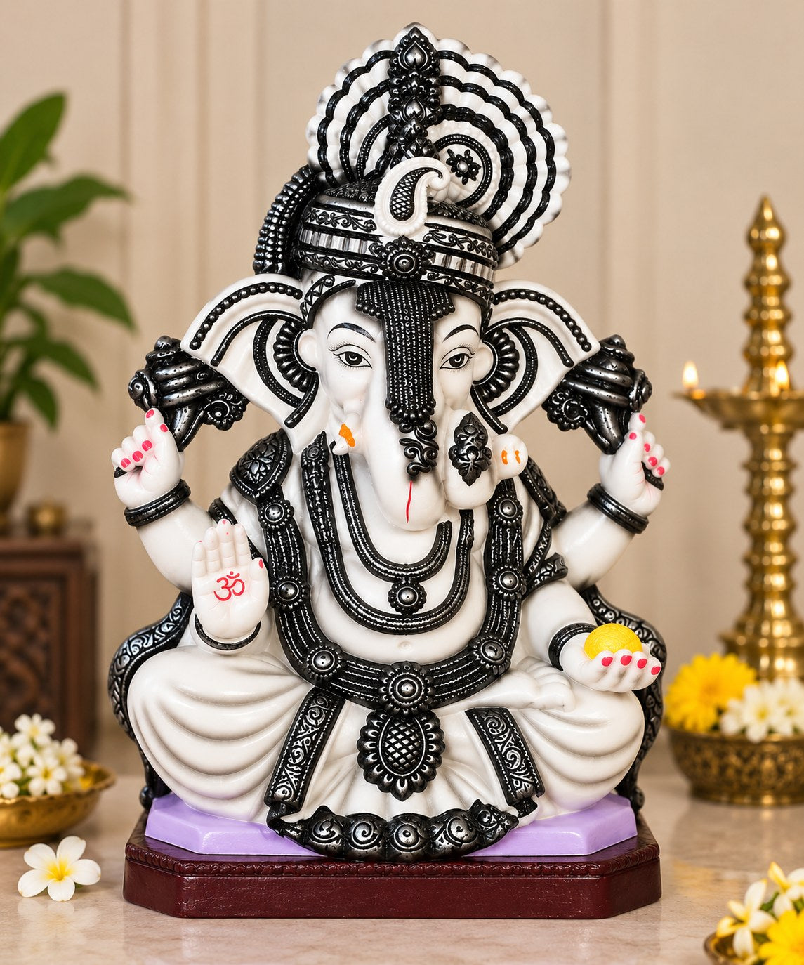 Rajat Ganesha - hand-painted Ganesha idol