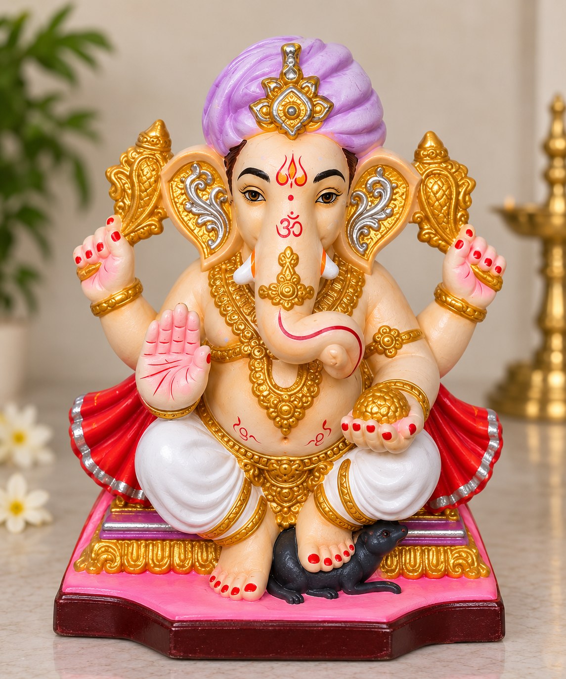 Pagdi Ganesha - hand-painted Ganesha idol