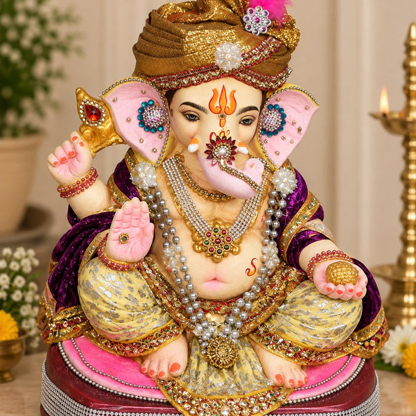 Maharaja Ganesha - hand-painted Ganesha idol