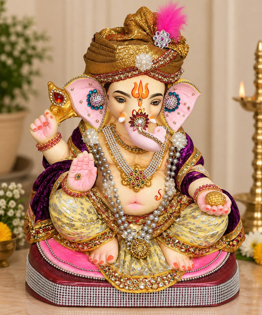 Maharaja Ganesha - hand-painted Ganesha idol